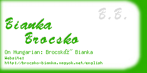 bianka brocsko business card